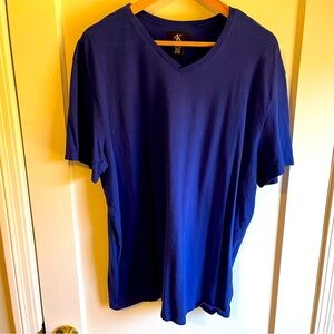 Calvin Klein Men’s Blue V-Neck T-shirt, XL